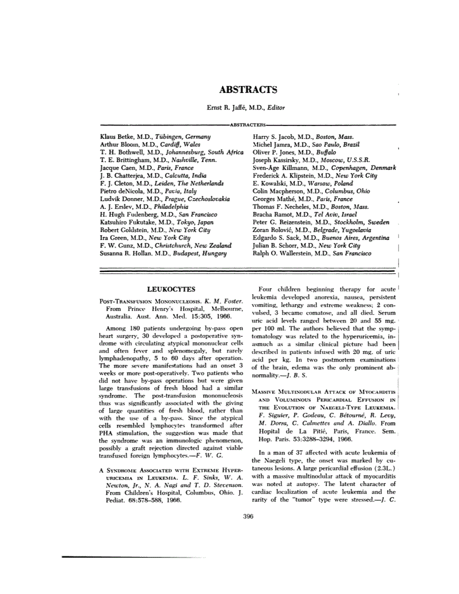 First page of ABSTRACTS