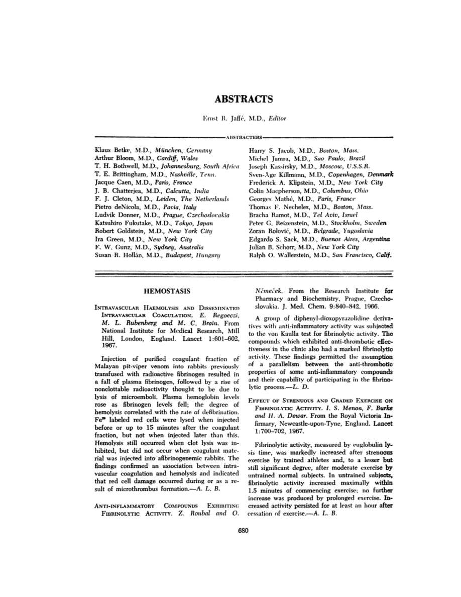 First page of ABSTRACTS