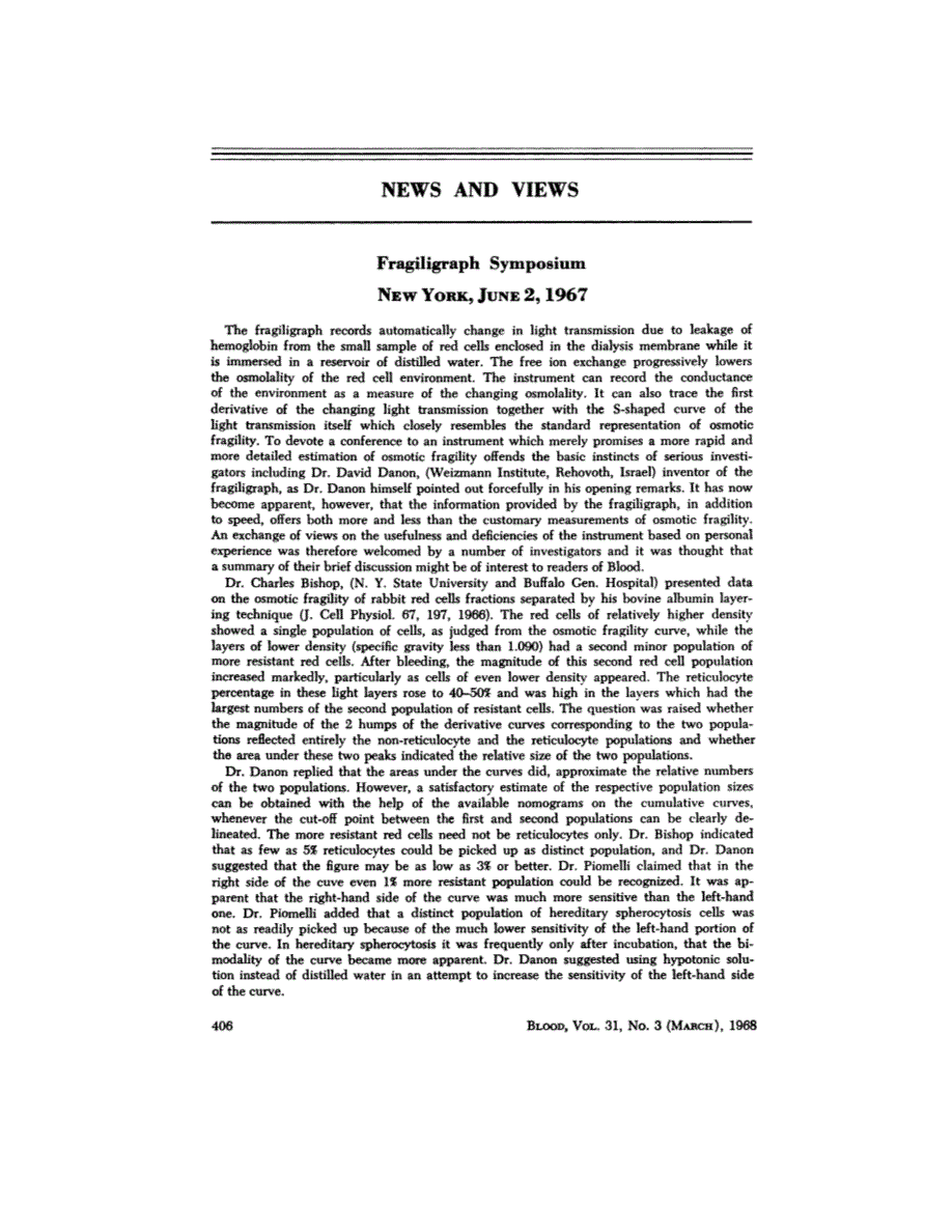 First page of NEWS AND VIEWS