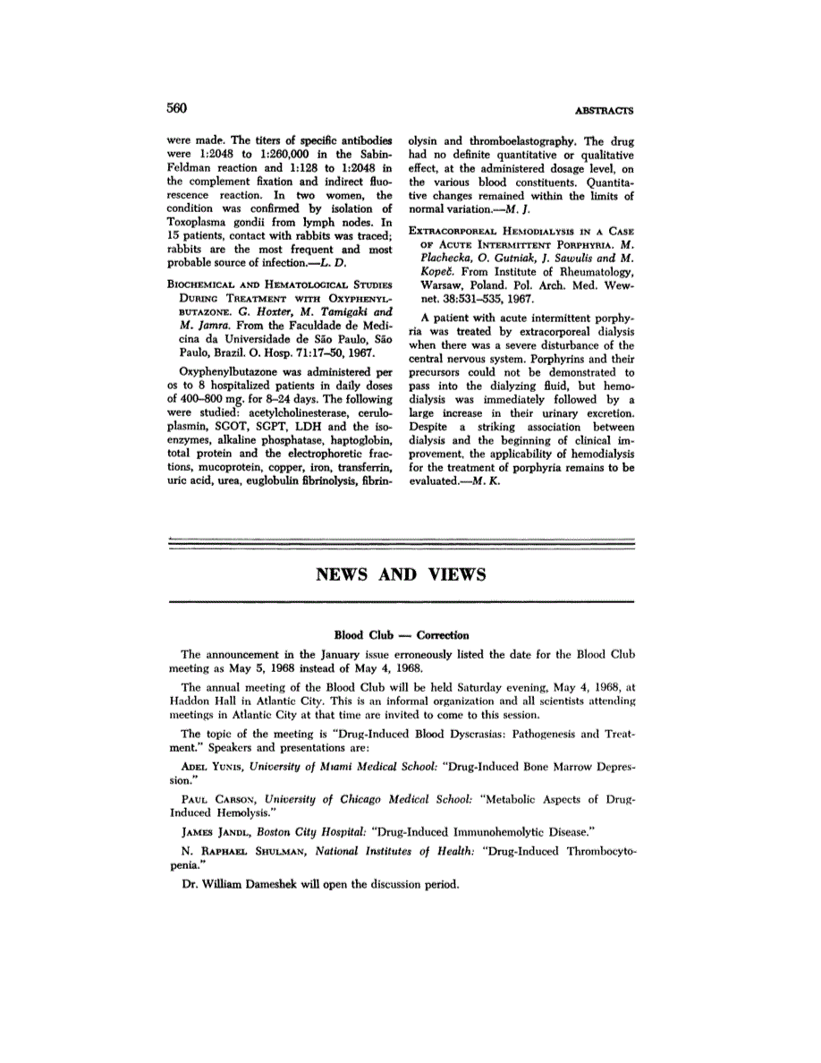 First page of NEWS AND VIEWS