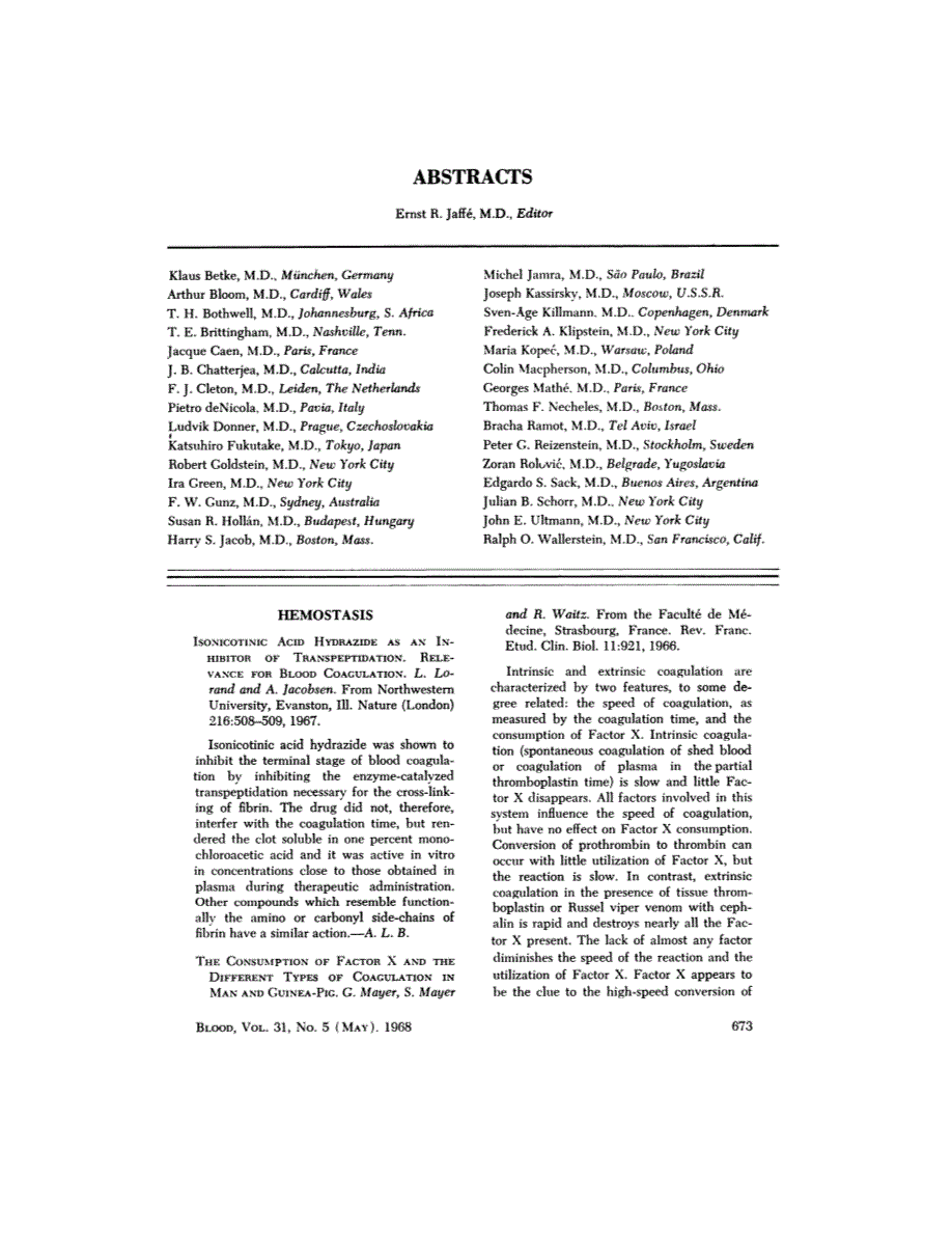 First page of ABSTRACTS