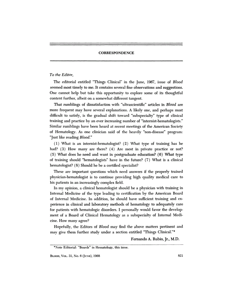 First page of CORRESPONDENCE