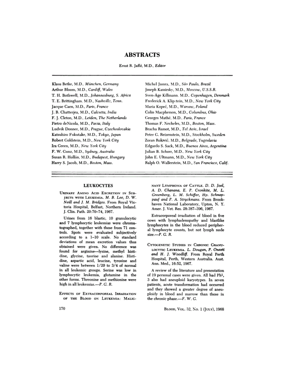 First page of ABSTRACTS
