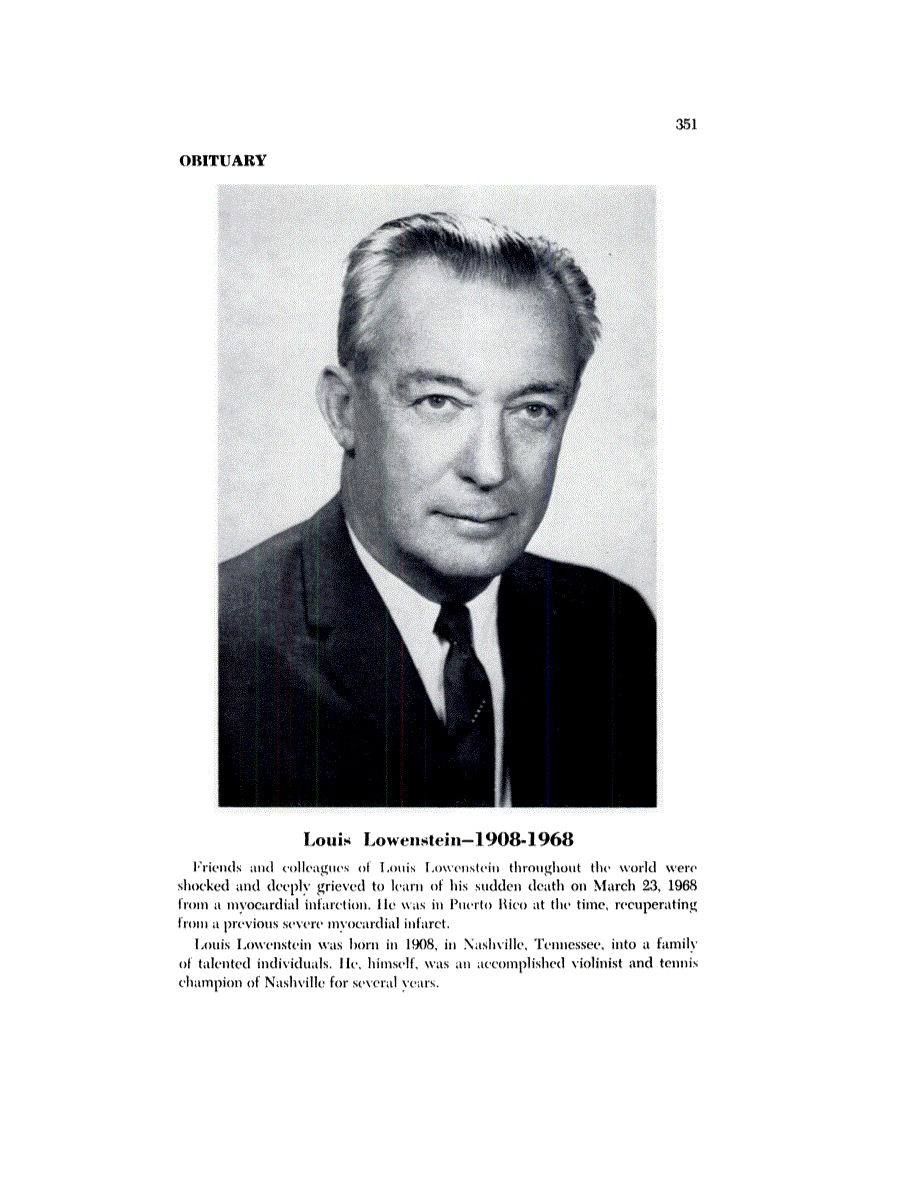 First page of Obituary: Louis Lowenstein-1908-1968