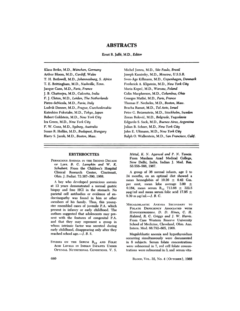 First page of ABSTRACTS