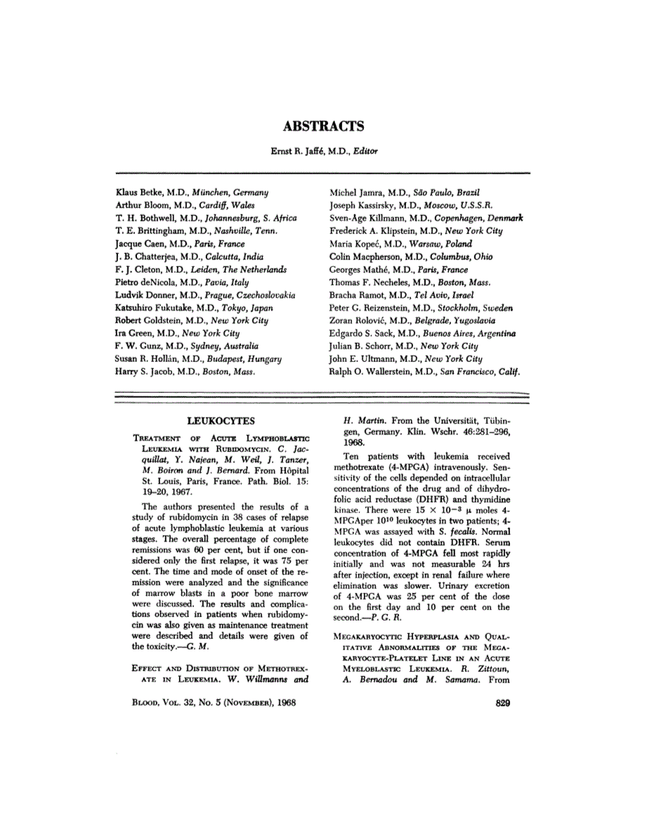 First page of ABSTRACTS