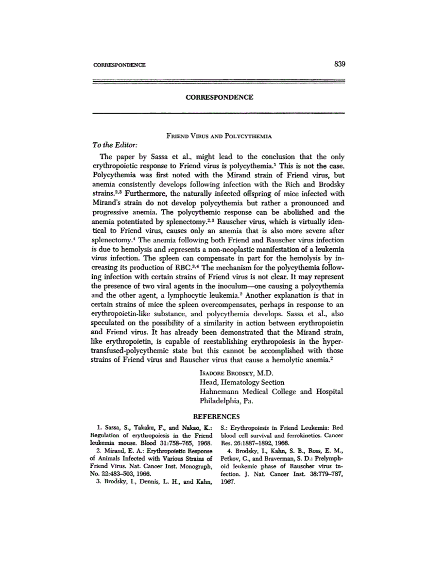 First page of CORRESPONDENCE