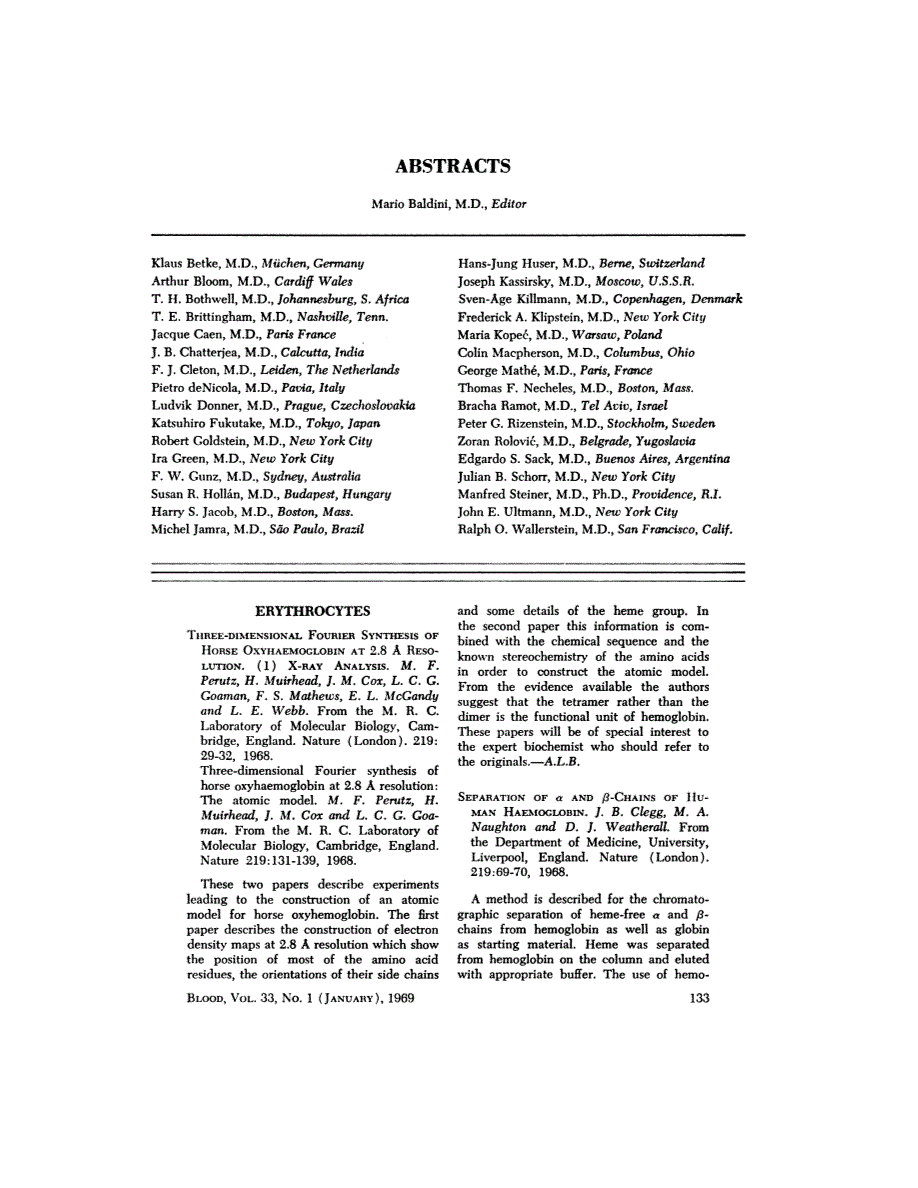 First page of ABSTRACTS