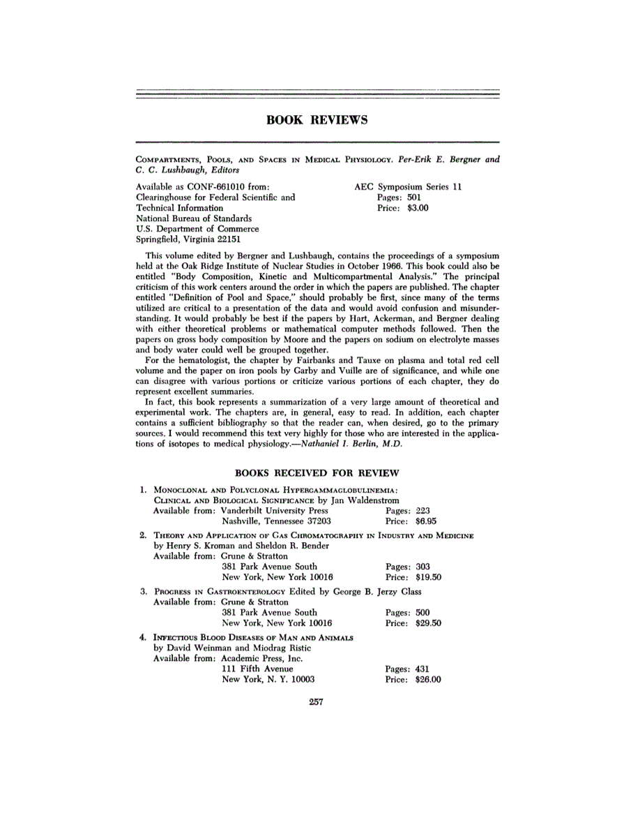 First page of BOOKS RECEIVED FOR REVIEW