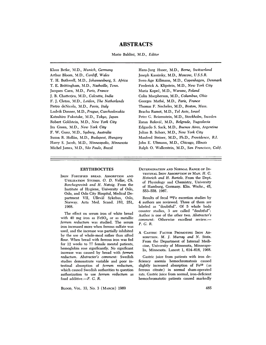 First page of ABSTRACTS