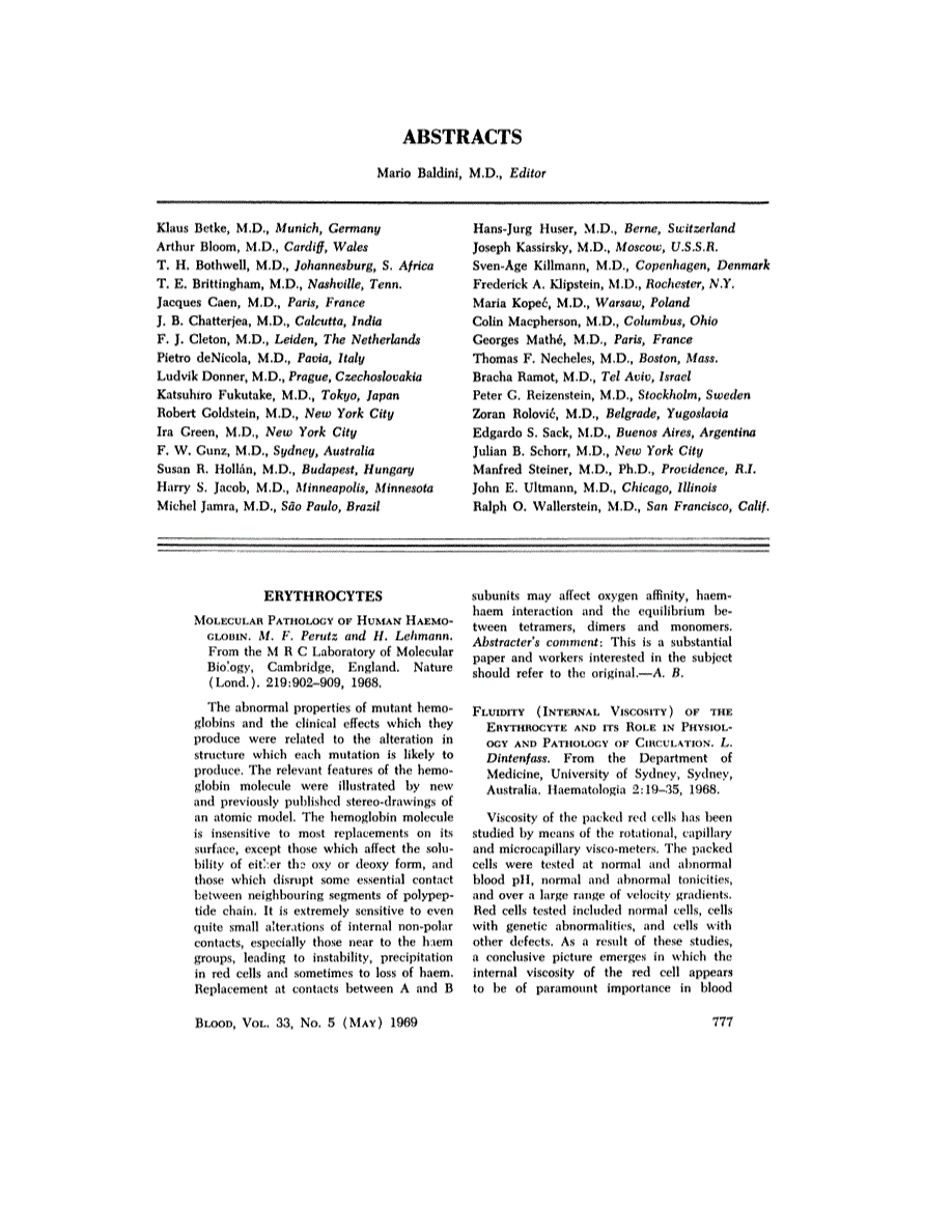 First page of ABSTRACTS