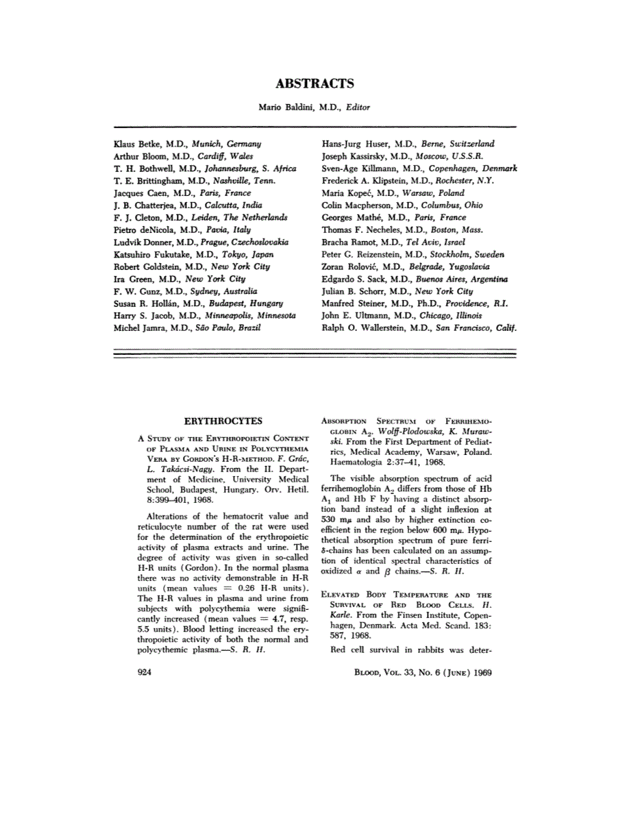 First page of ABSTRACTS
