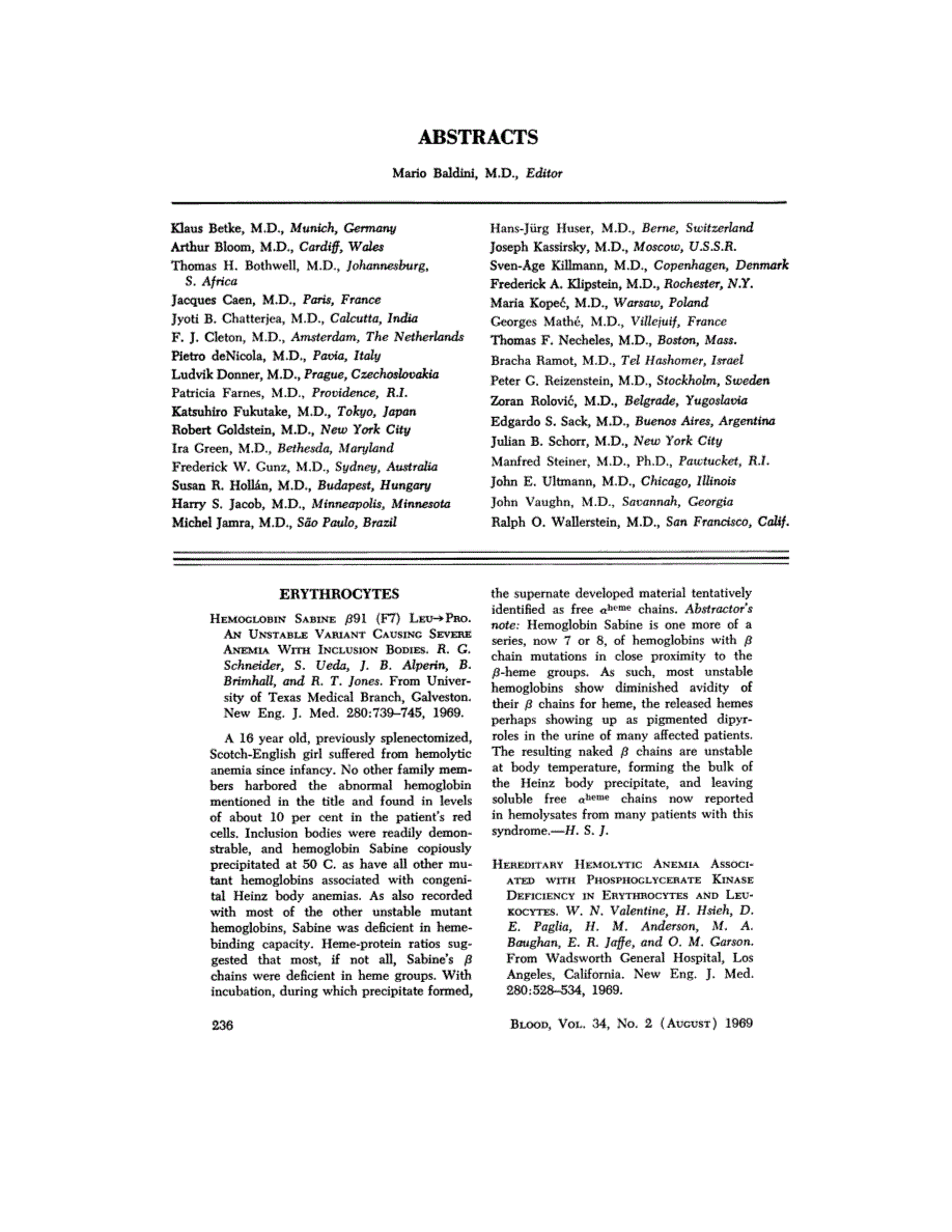 First page of ABSTRACTS