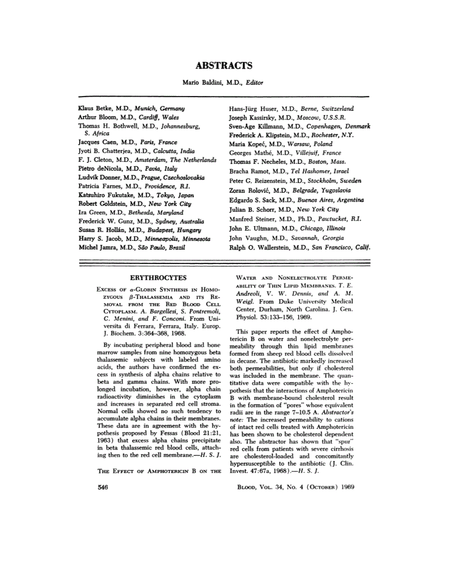 First page of ABSTRACTS