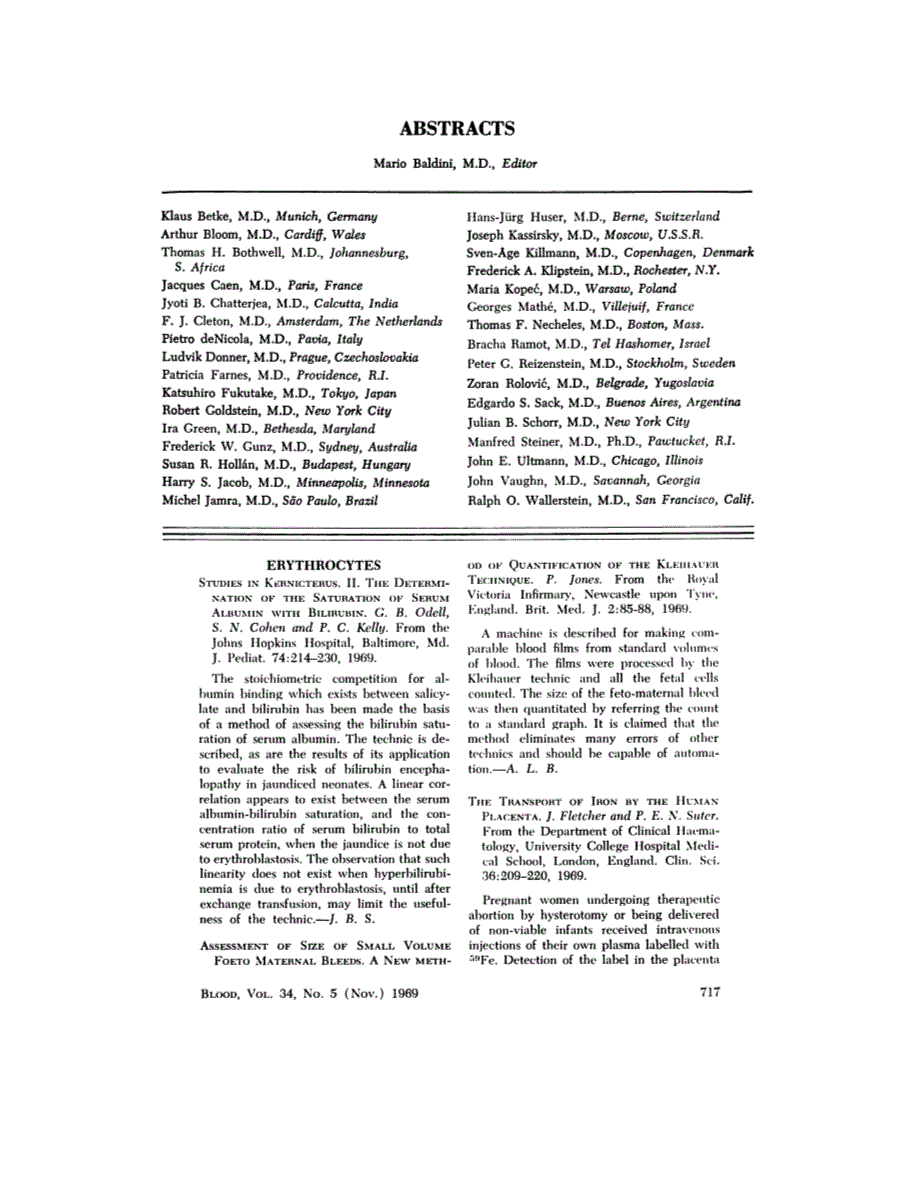 First page of ABSTRACTS