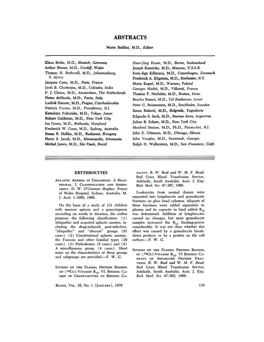 First page of ABSTRACTS