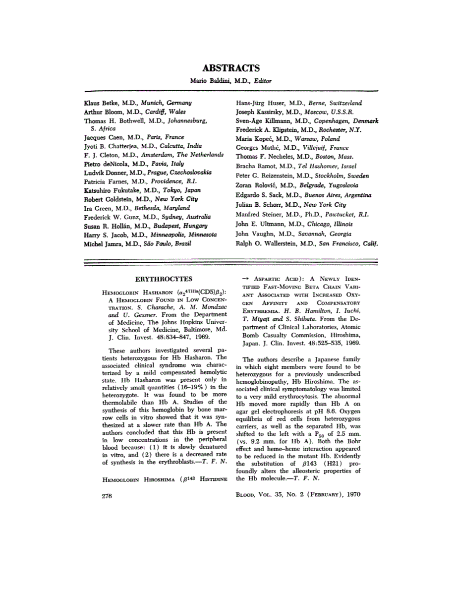 First page of ABSTRACTS