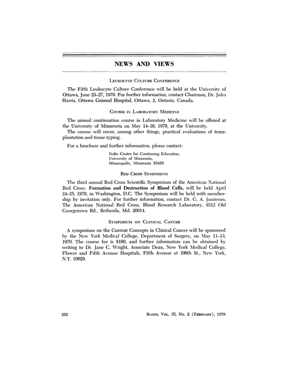 First page of NEWS AND VIEWS