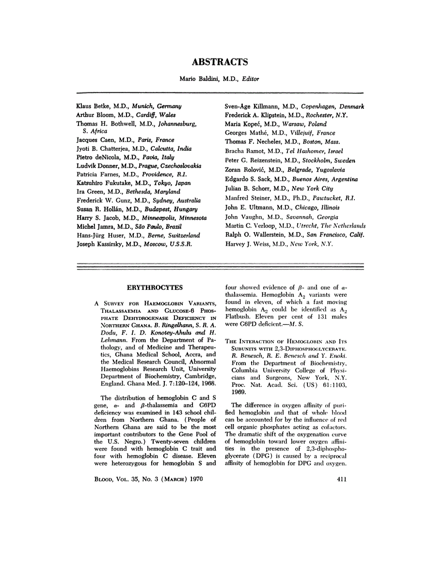 First page of ABSTRACTS