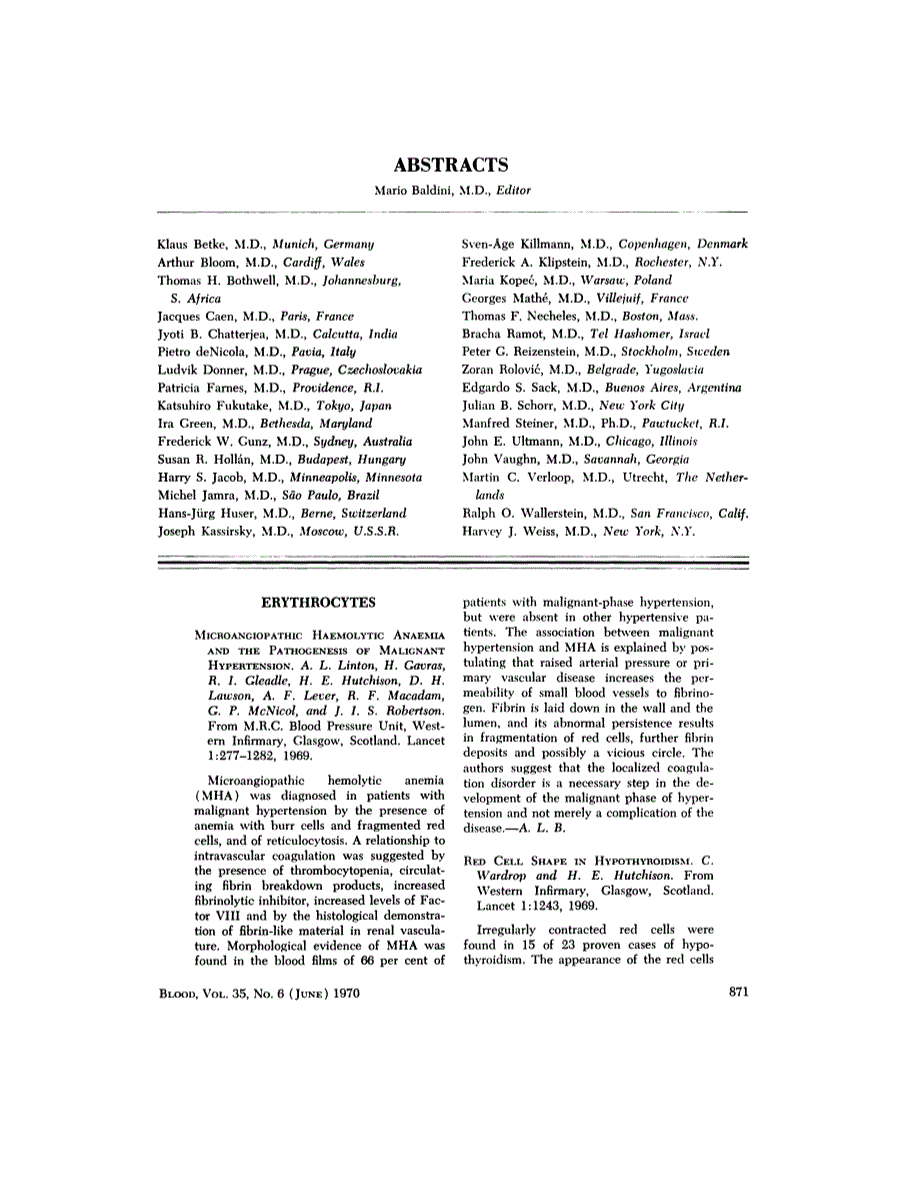 First page of ABSTRACTS