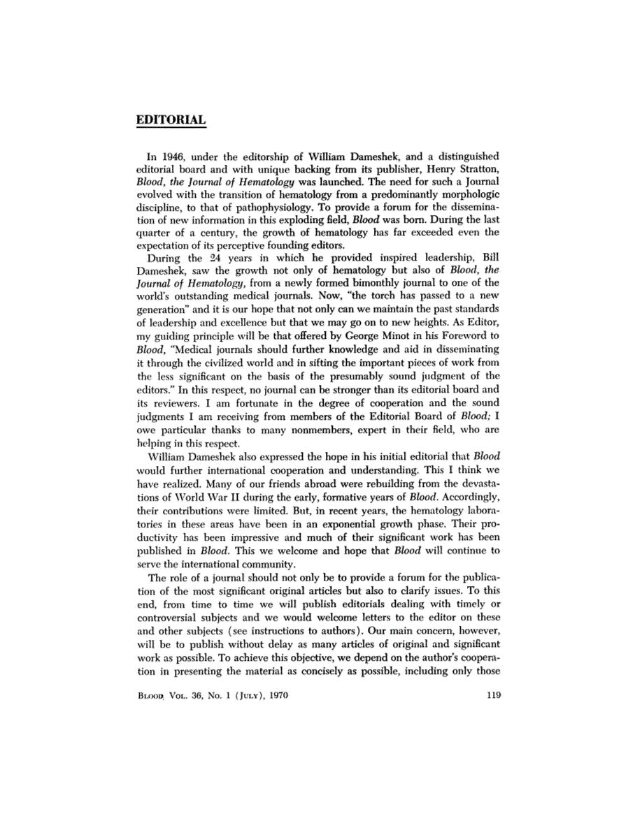 First page of EDITORIAL