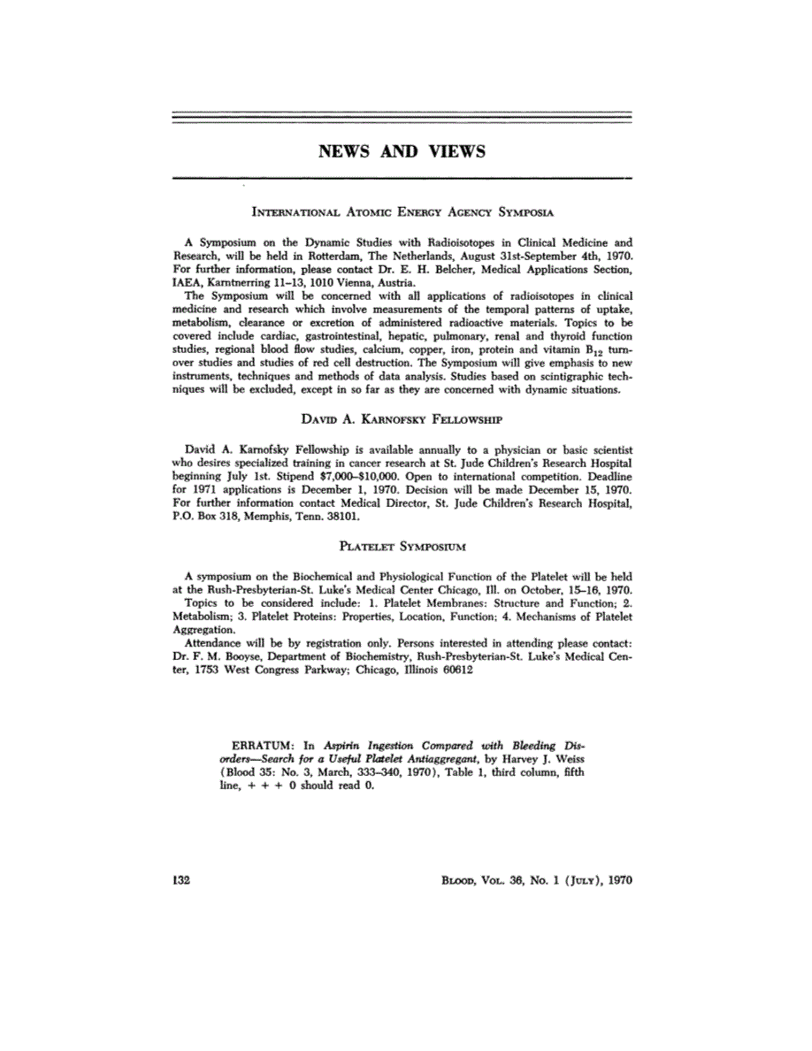 First page of NEWS AND VIEWS