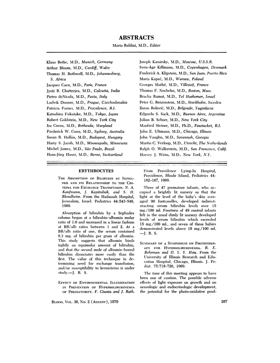 First page of ABSTRACTS