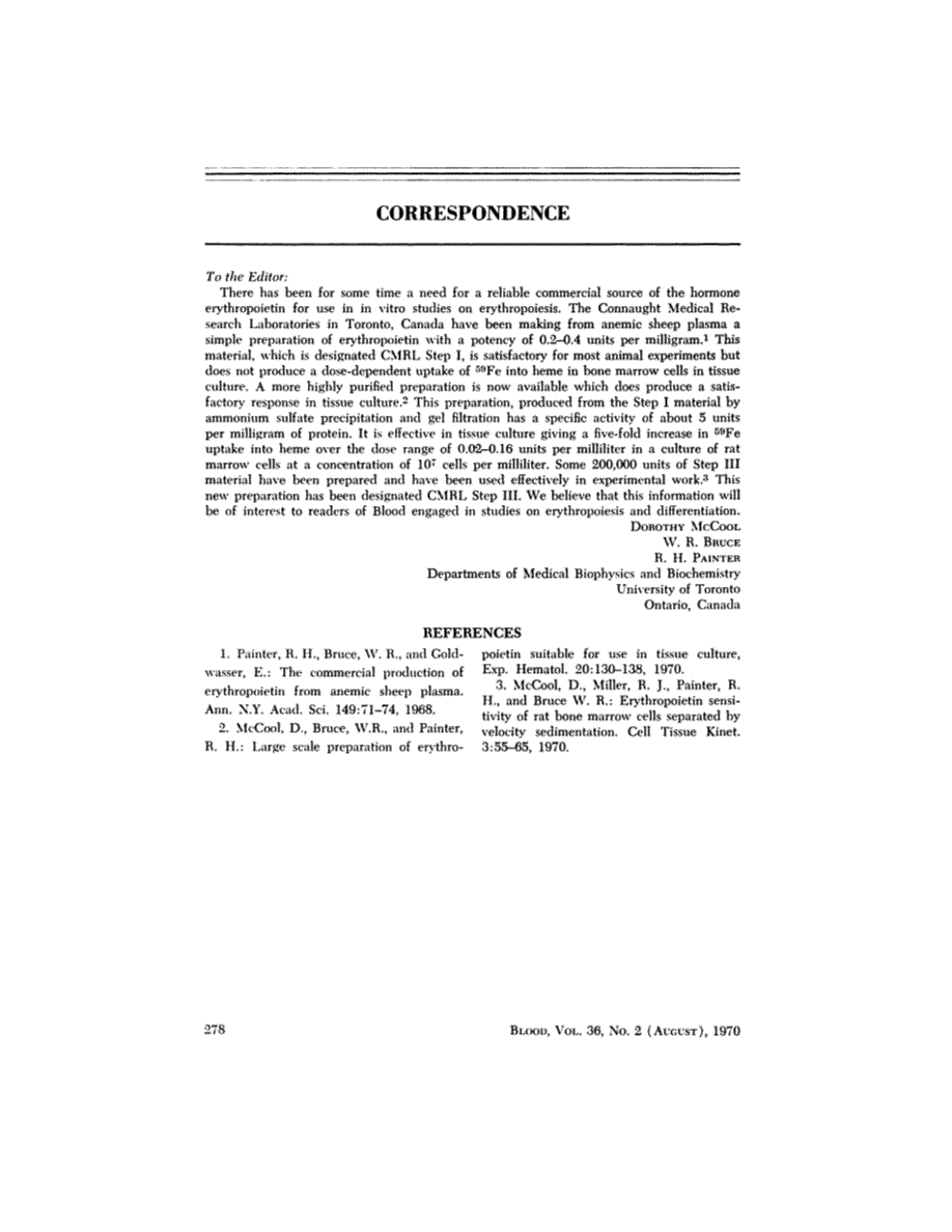 First page of CORRESPONDENCE