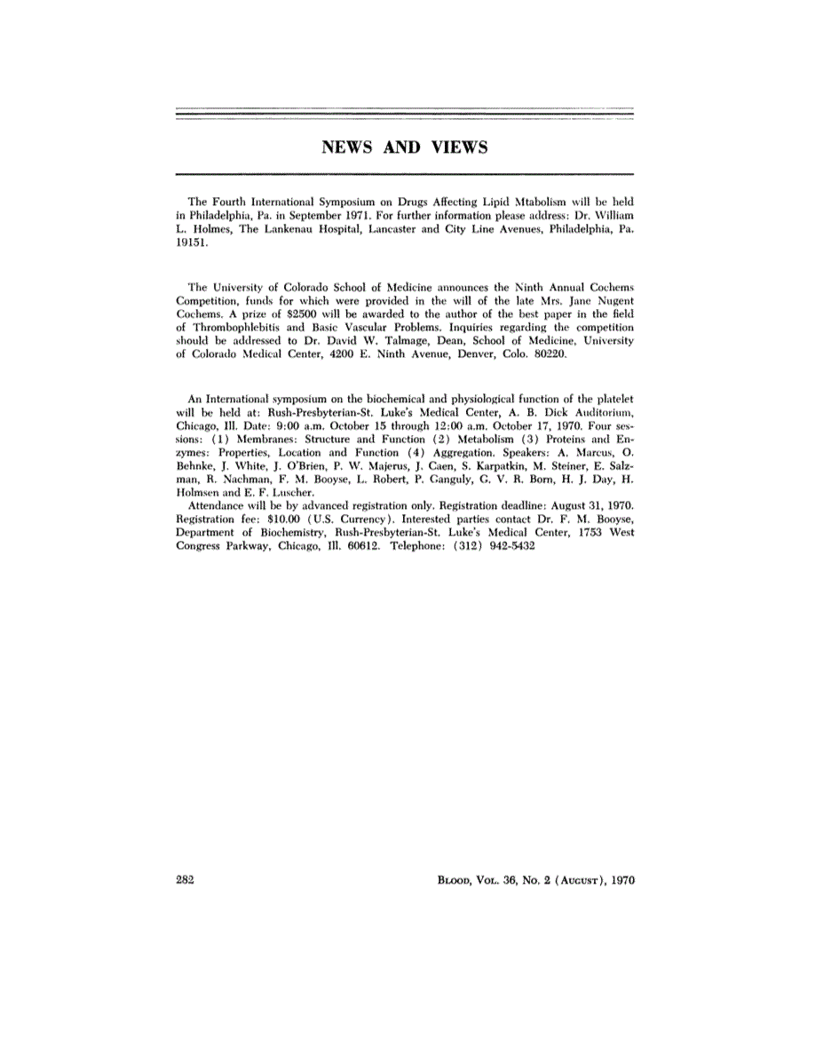 First page of NEWS AND VIEWS