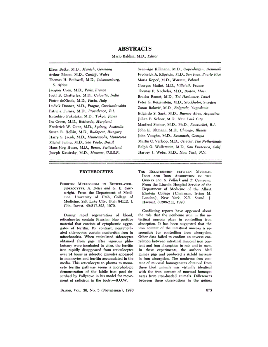 First page of ABSTRACTS