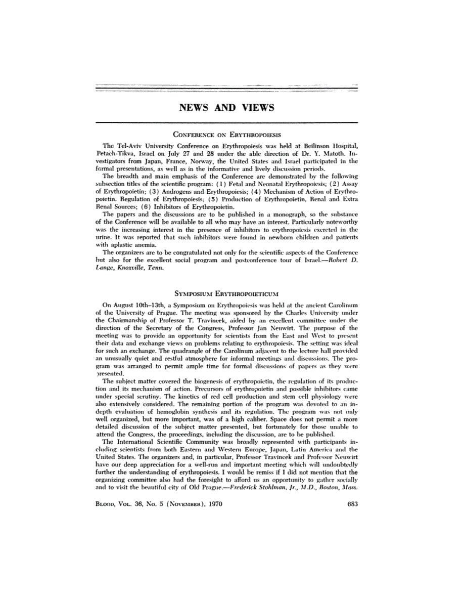 First page of NEWS AND VIEWS
