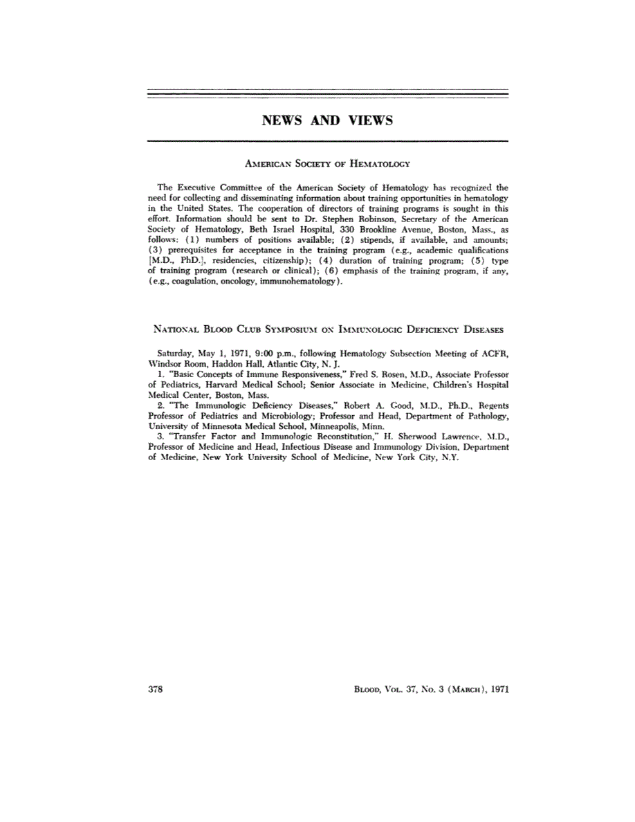 First page of NEWS AND VIEWS