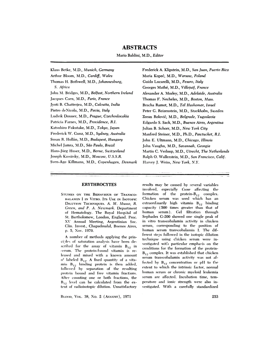 First page of ABSTRACTS