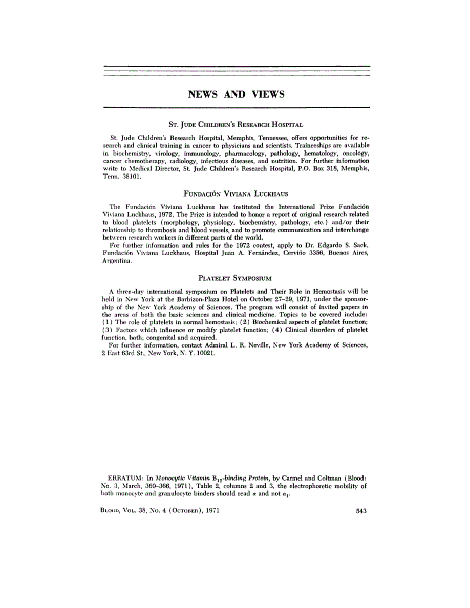 First page of NEWS AND VIEWS