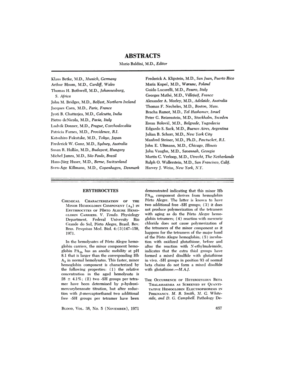 First page of ABSTRACTS