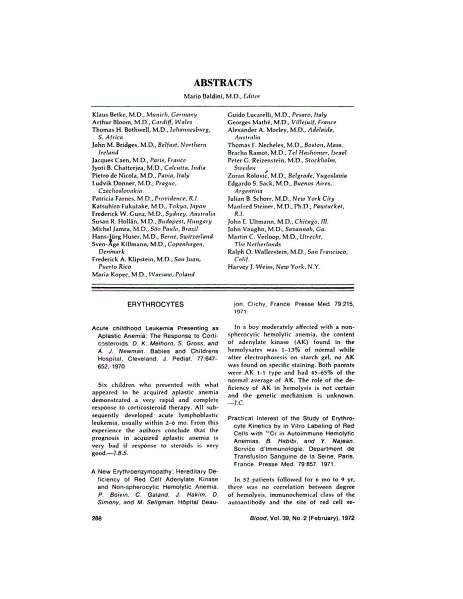 First page of ABSTRACTS