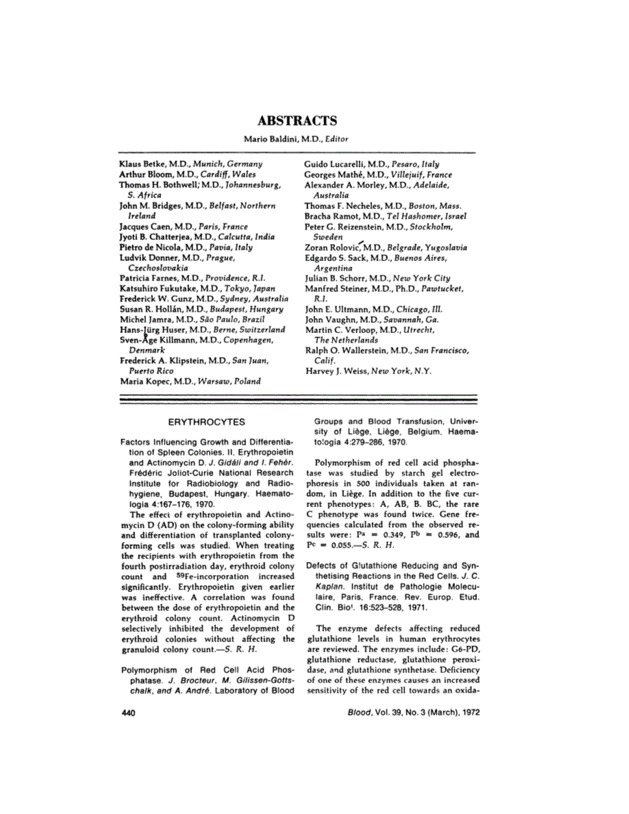 First page of ABSTRACTS