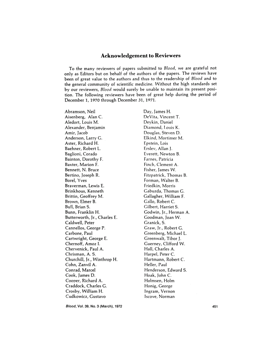 First page of Acknowledgment to Reviewers