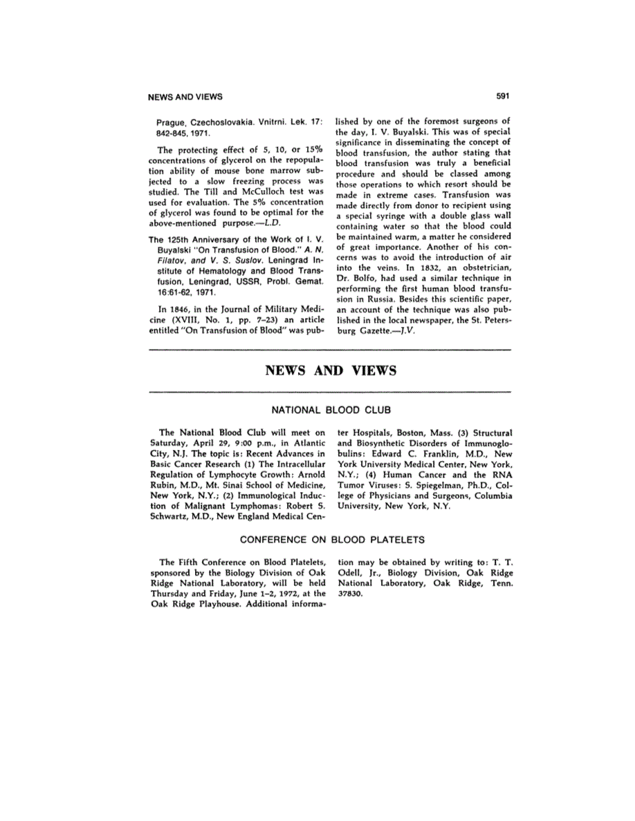 First page of NEWS AND VIEWS