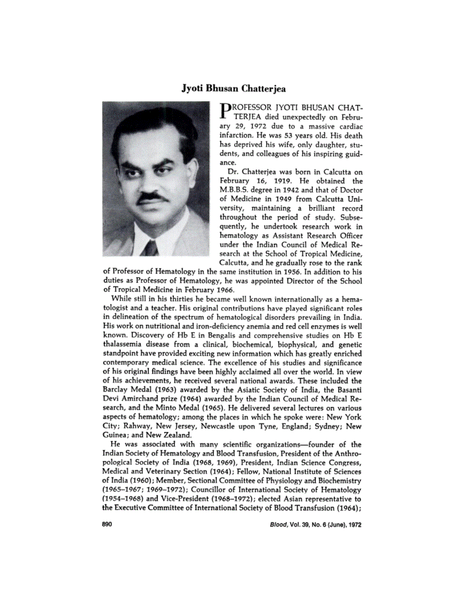 First page of Jyoti Bhusan Chatterjea