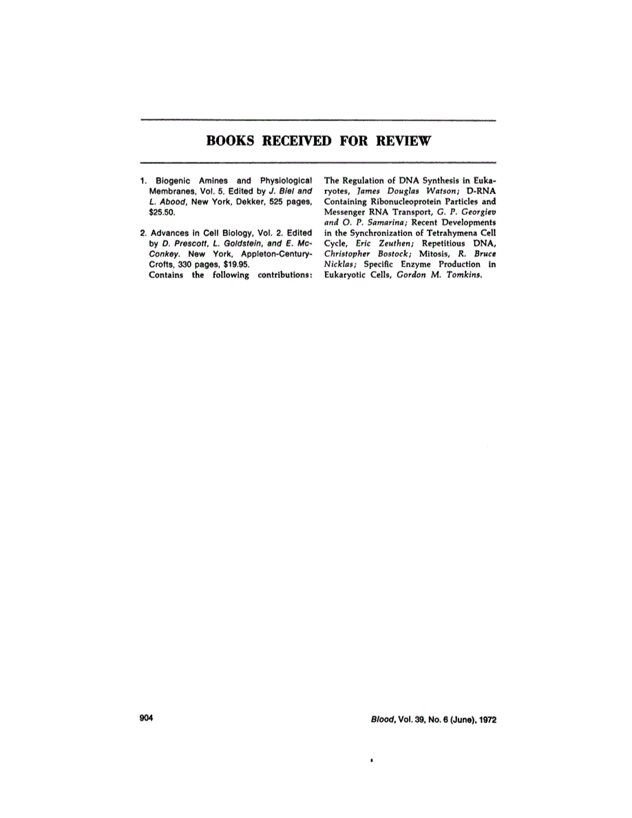 First page of BOOKS RECEIVED FOR REVIEW
