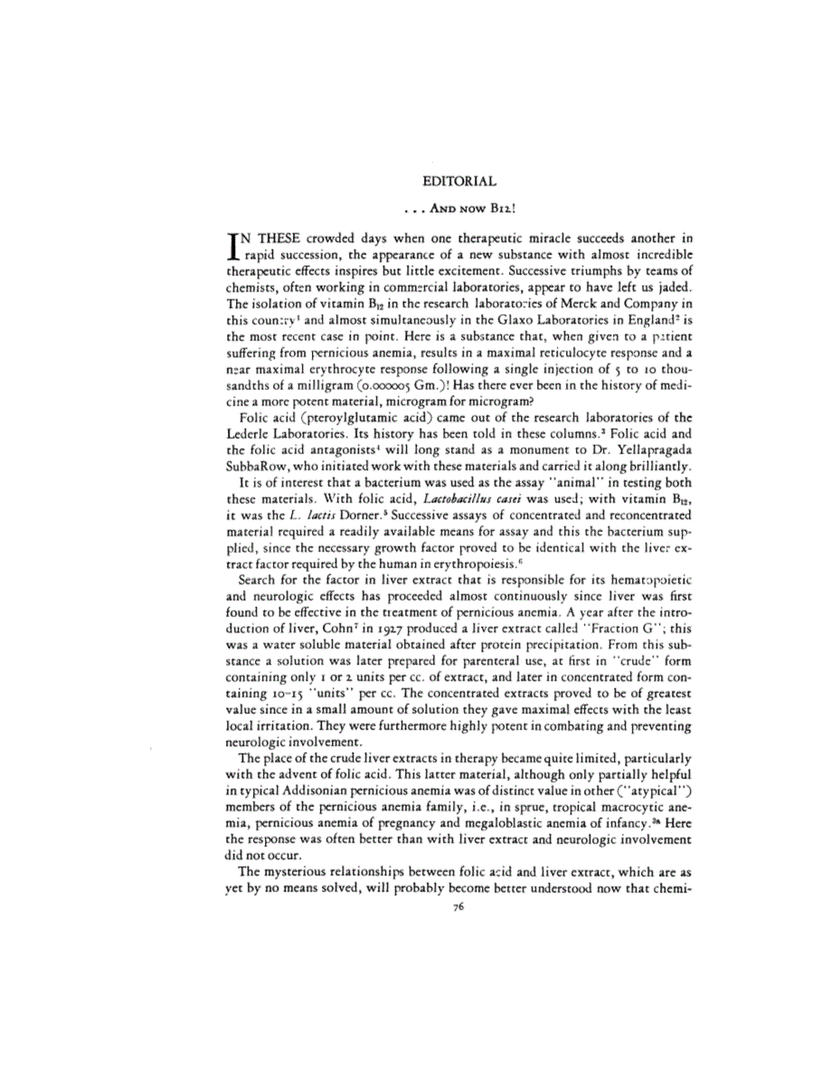 First page of EDITORIAL <subtitle>. . .AND NOW B<sub>12</sub>!</subtitle>