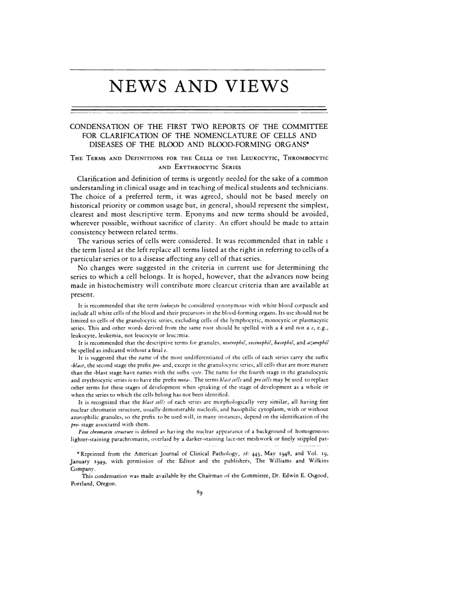 First page of NEWS AND VIEWS