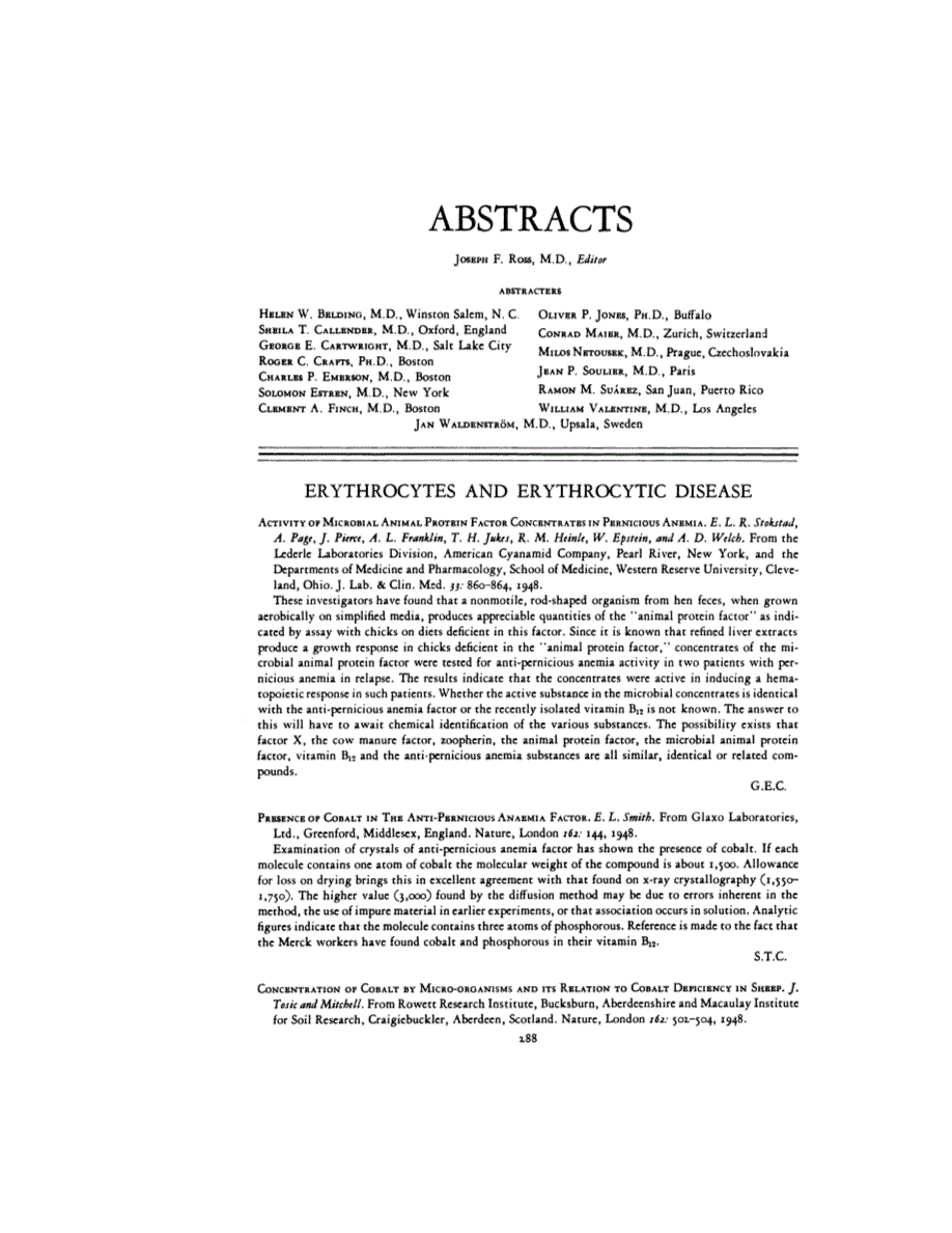 First page of ABSTRACTS