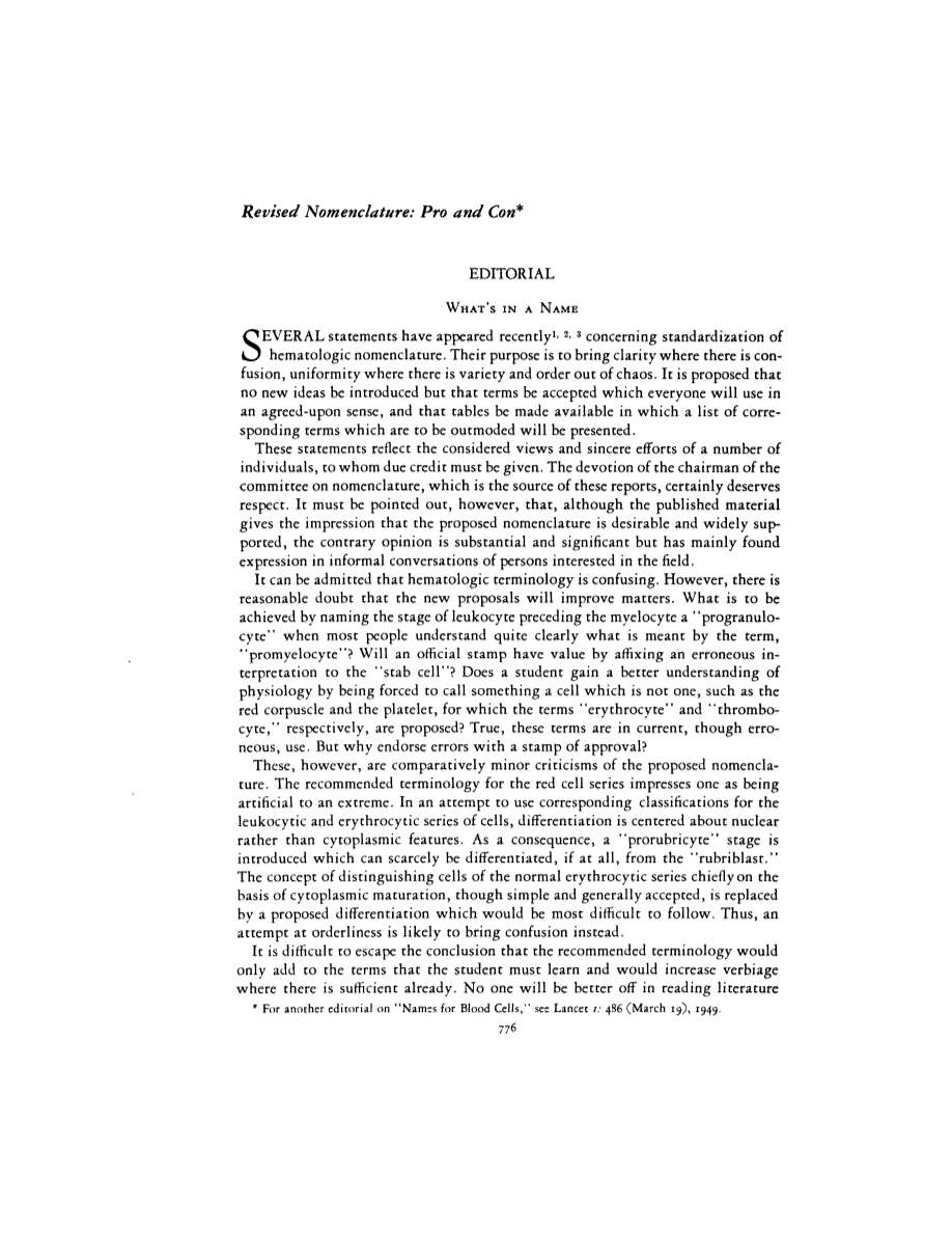 First page of EDITORIAL <subtitle>WHAT’S IN A NAME</subtitle>