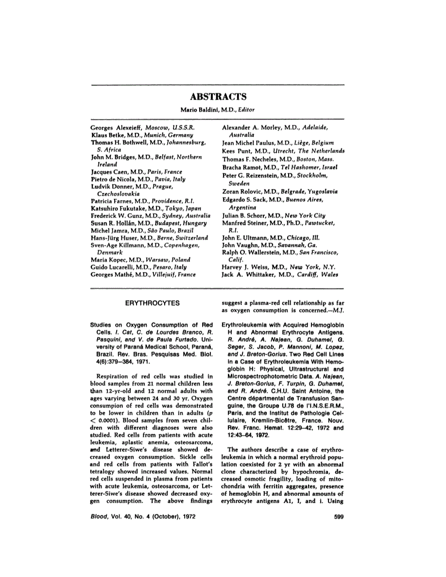 First page of ABSTRACTS