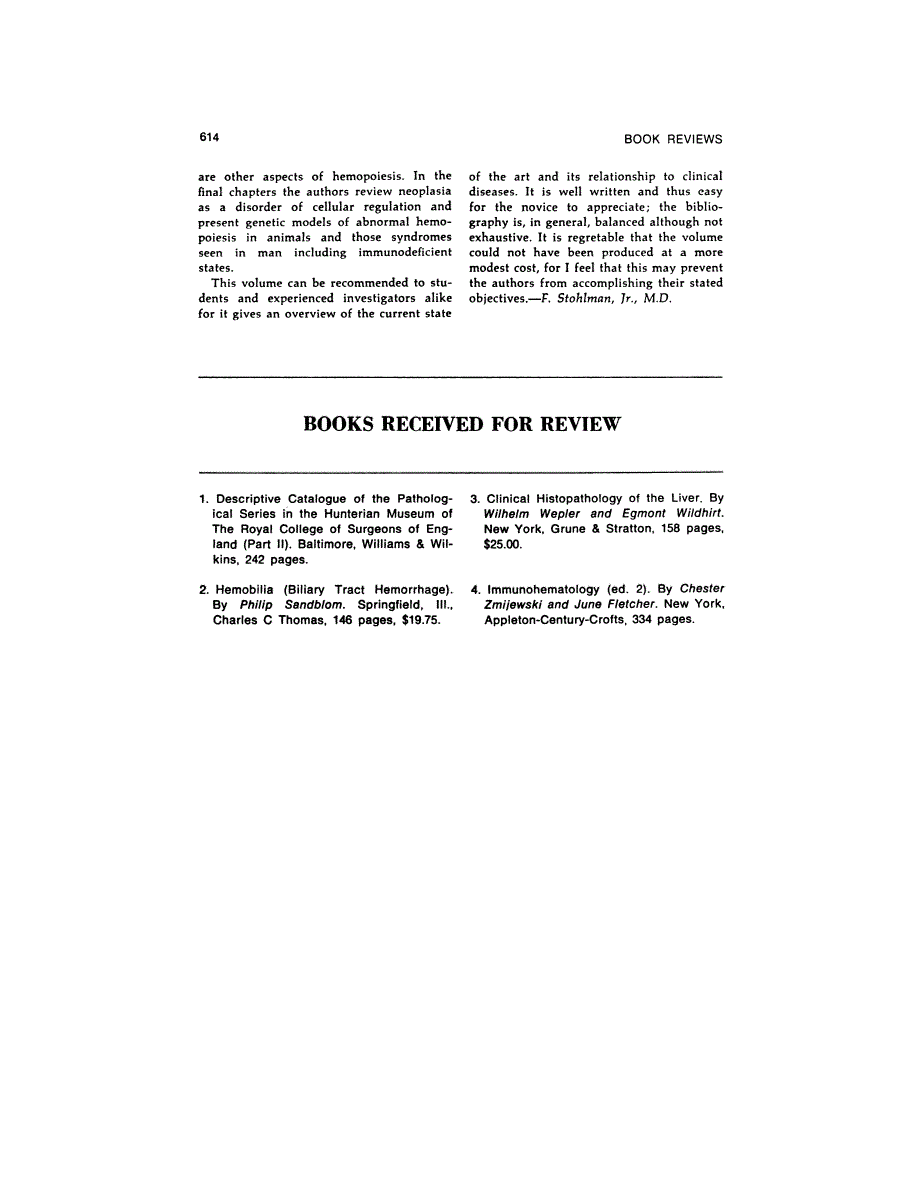 First page of BOOKS RECEIVED FOR REVIEW