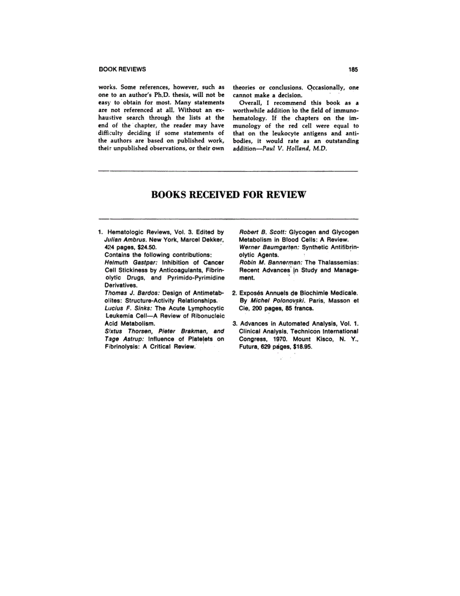First page of BOOKS RECEIVED FOR REVIEW