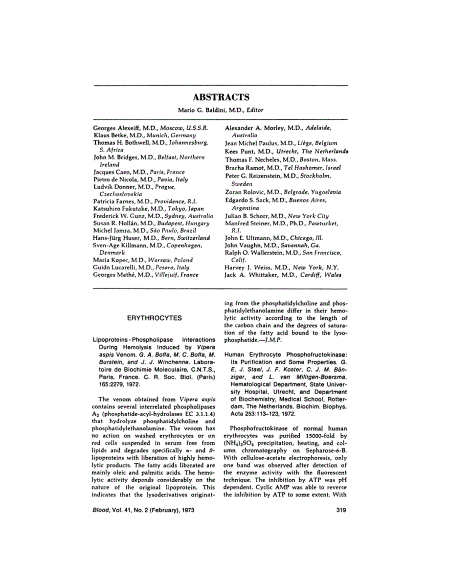 First page of ABSTRACTS