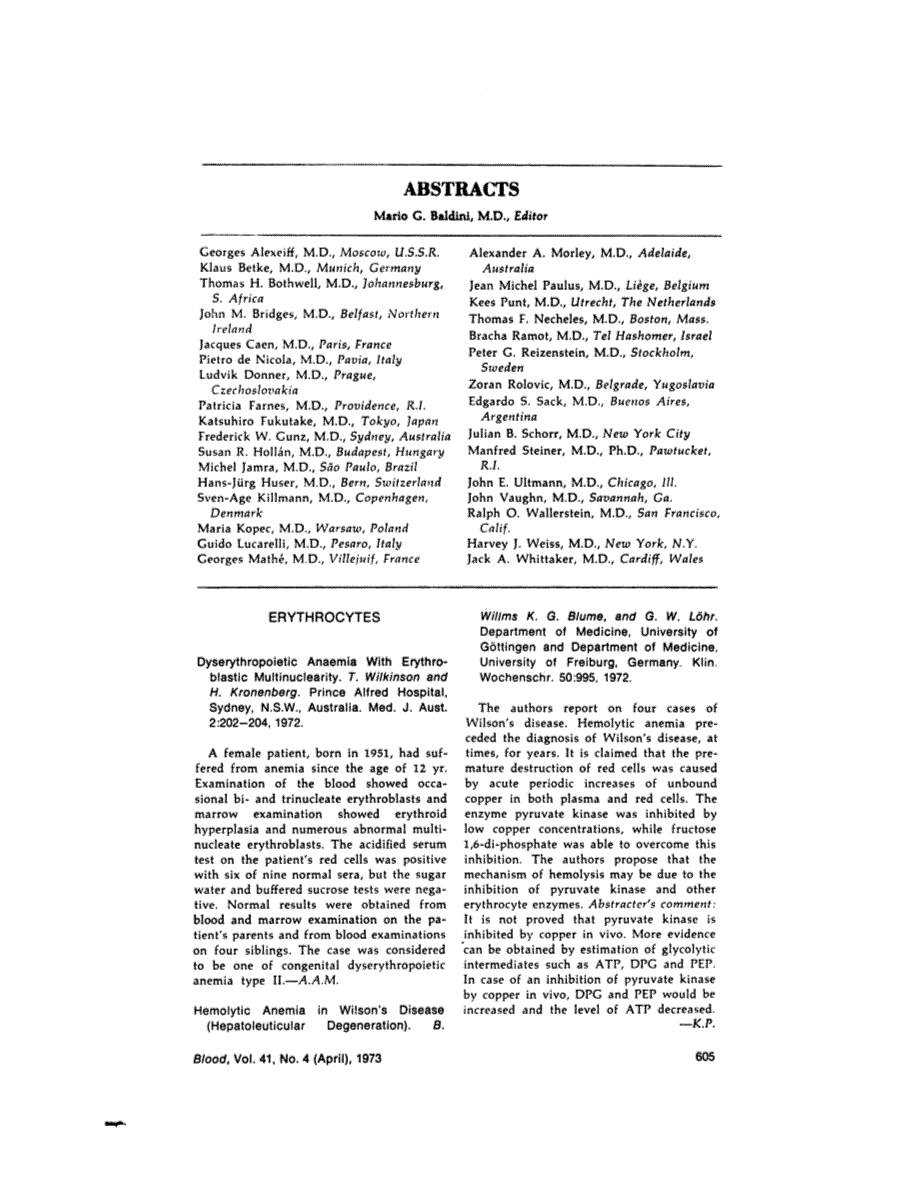 First page of ABSTRACTS